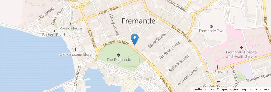 Mapa de ubicacion de Panache en Australië, West-Australië, City Of Fremantle.