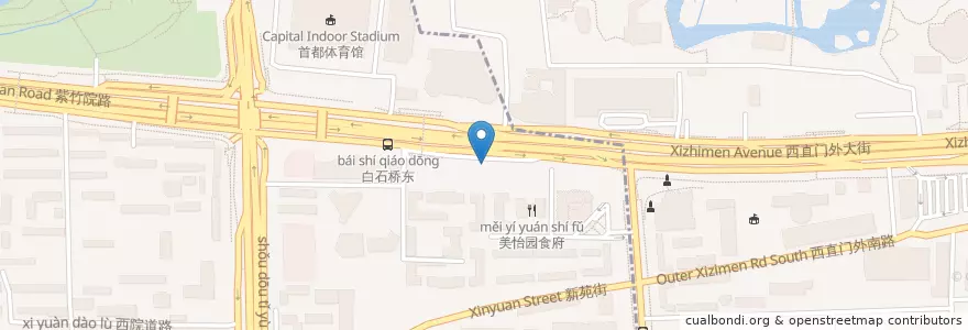 Mapa de ubicacion de 105车站 en 中国, 北京市, 河北省, 西城区.