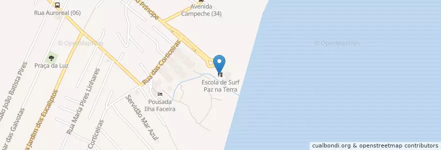 Mapa de ubicacion de Escola de Surf Paz na Terra en 브라질, 남부지방, 산타카타리나.