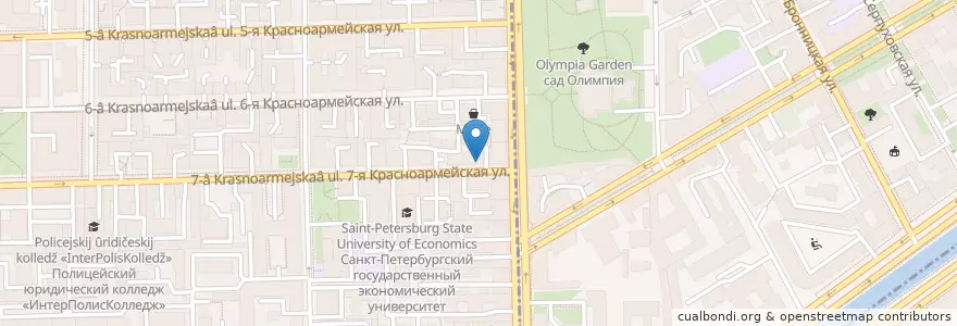 Mapa de ubicacion de 21 Верста en Russia, Northwestern Federal District, Leningrad Oblast, Saint Petersburg, Адмиралтейский Район, Округ Измайловское.