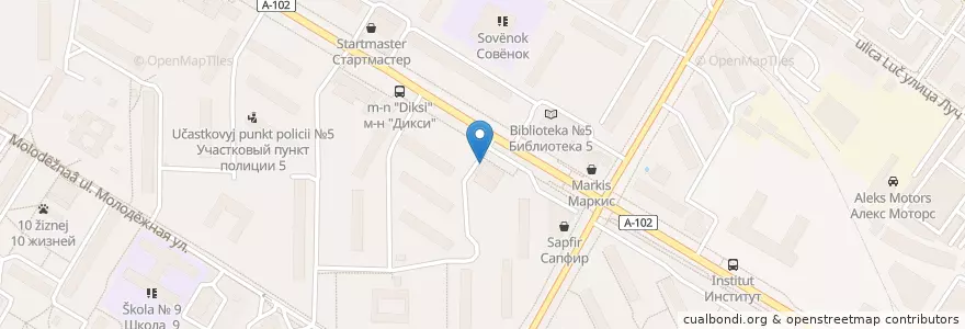 Mapa de ubicacion de Горздрав en Rússia, Distrito Federal Central, Oblast De Moscou, Раменский Городской Округ, Городской Округ Жуковский.
