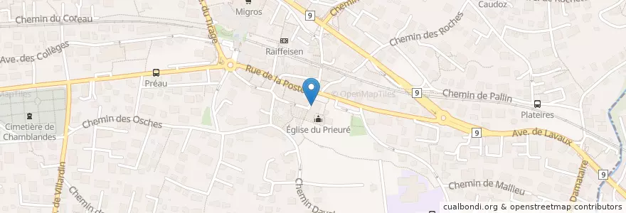 Mapa de ubicacion de Restaurant du Prieuré en Switzerland, Vaud, District De Lavaux-Oron, Pully.
