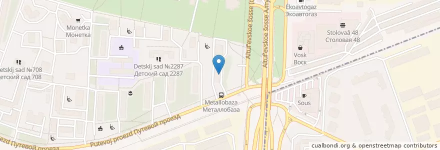 Mapa de ubicacion de Мастердент en Rusia, Distrito Federal Central, Москва, Северо-Восточный Административный Округ, Алтуфьевский Район.