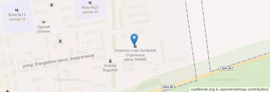 Mapa de ubicacion de Отделение связи №346448 en Rússia, Distrito Federal Do Sul, Oblast De Rostov, Городской Округ Новочеркасск.