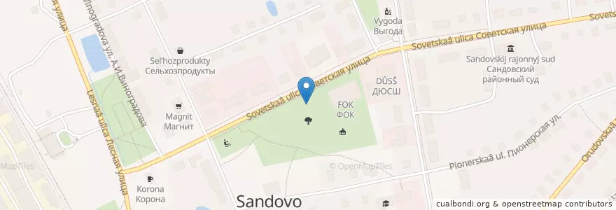Mapa de ubicacion de городское поселение Сандово en Russia, Central Federal District, Tver Oblast, Sandovsky District.