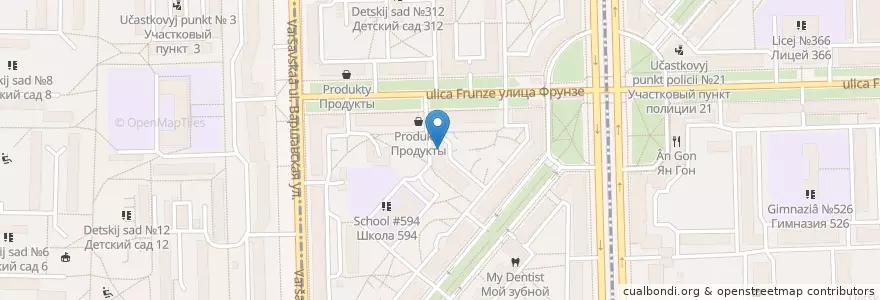 Mapa de ubicacion de Клиника Бобыря en ロシア, 北西連邦管区, レニングラード州, サンクト ペテルブルク, Московский Район.