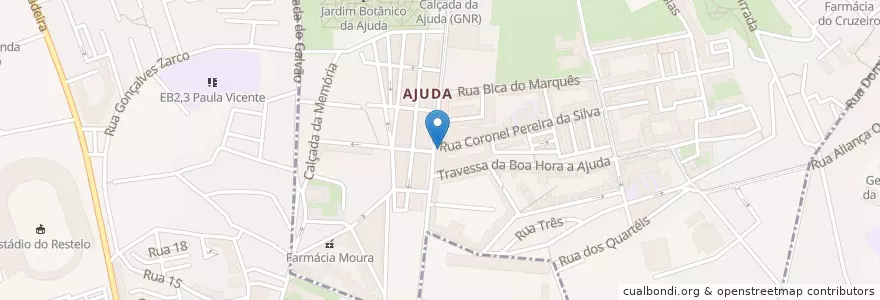 Mapa de ubicacion de Farmácia Lídia Almeida en Portugal, Área Metropolitana De Lisboa, Lisboa, Grande Lisboa, Lisboa, Ajuda, Belém.