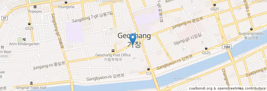 Mapa de ubicacion de 콩Coffee en 韩国/南韓, 庆尚南道, 居昌郡.