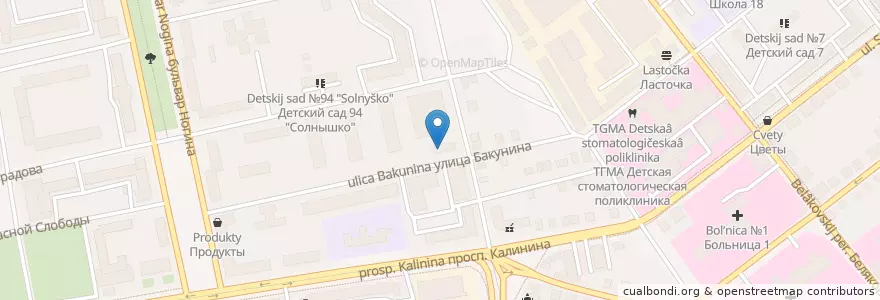 Mapa de ubicacion de Профессорская клиника en Russie, District Fédéral Central, Oblast De Tver, Городской Округ Тверь, Калининский Район.
