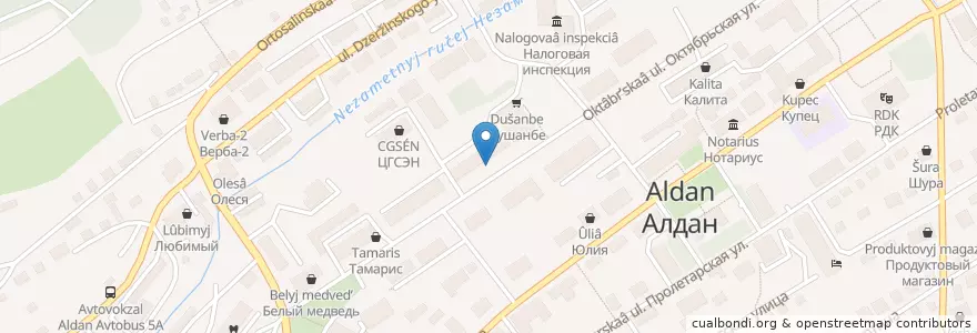 Mapa de ubicacion de Таблетка en Rússia, Distrito Federal Oriental, Iacútia, Алданский Улус, Городское Поселение Алдан.