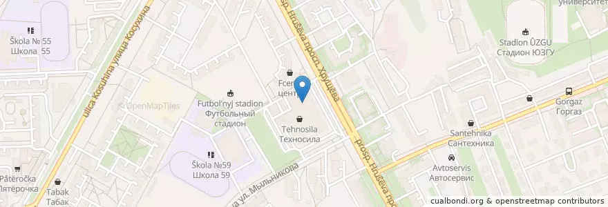 Mapa de ubicacion de Московский Индустриальный Банк en Rusland, Centraal Federaal District, Oblast Koersk, Курский Район, Городской Округ Курск.