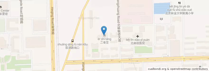 Mapa de ubicacion de 二食堂 en China, Pequim, Hebei, 海淀区.