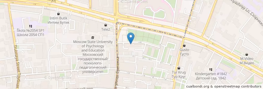 Mapa de ubicacion de Чебуречная "Дружба" en Russia, Central Federal District, Moscow, Central Administrative Okrug, Krasnoselsky District, Meshchansky District.