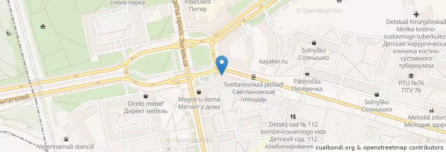 Mapa de ubicacion de Первая помощь en Russia, Northwestern Federal District, Leningrad Oblast, Saint Petersburg, Vyborgsky District, Округ Светлановское.