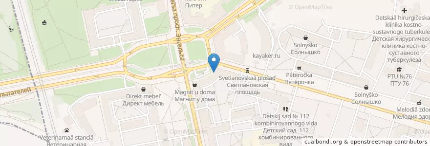 Mapa de ubicacion de Sberbank en Russia, Northwestern Federal District, Leningrad Oblast, Saint Petersburg, Vyborgsky District, Округ Светлановское.