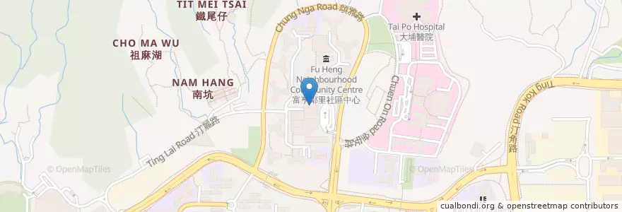 Mapa de ubicacion de 中國銀行(香港) en China, Hong Kong, Cantão, Novos Territórios, 大埔區 Tai Po District.