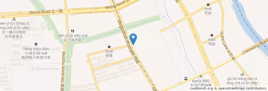 Mapa de ubicacion de 农业银行 en China, Zhejiang, Hangzhou.