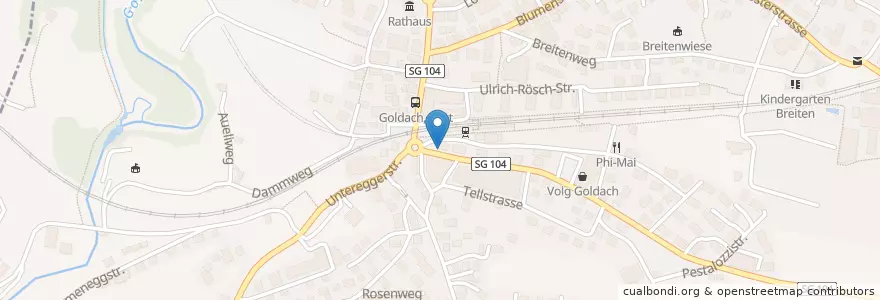 Mapa de ubicacion de Goldach Kebab en 瑞士, Sankt Gallen, Wahlkreis Rorschach, Goldach.