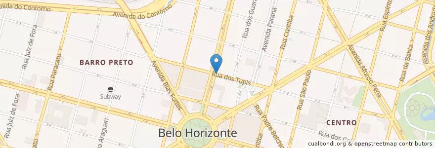 Mapa de ubicacion de Ark en ブラジル, 南東部地域, ミナス ジェライス, Região Geográfica Intermediária De Belo Horizonte, Região Metropolitana De Belo Horizonte, Microrregião Belo Horizonte, ベロオリゾンテ.