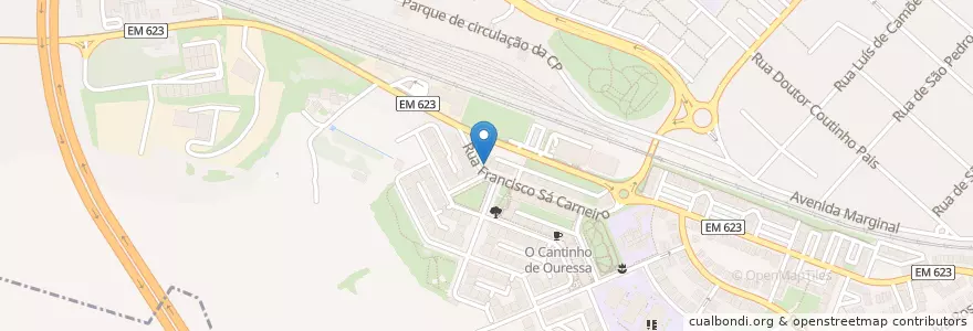 Mapa de ubicacion de Farmácia Ouressa en Portugal, Área Metropolitana De Lisboa, Lisbon, Grande Lisboa, Sintra, Algueirão-Mem Martins.