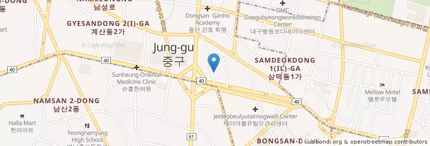 Mapa de ubicacion de Holy Grill en كوريا الجنوبية, ديغو, 중구, 성내동.