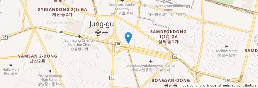 Mapa de ubicacion de KEB en Korea Selatan, Daegu, 중구, 성내동.
