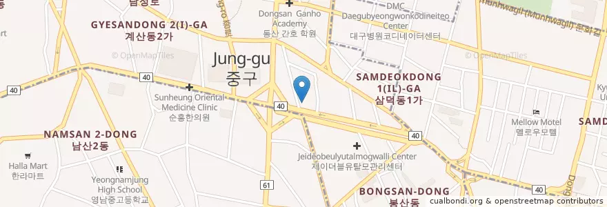 Mapa de ubicacion de Ti-amo en South Korea, Daegu, Jung-Gu, Seongnae-Dong.