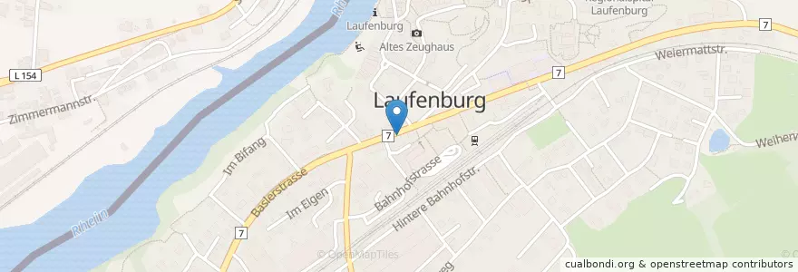 Mapa de ubicacion de Garage Vallanzasca GmbH en Germany, Baden-Württemberg, Regierungsbezirk Freiburg, Landkreis Waldshut, Laufenburg (Baden).
