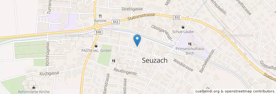 Mapa de ubicacion de Café Meier - Bäckerei Konditorei Confiserie en سويسرا, زيورخ, Bezirk Winterthur, Seuzach.