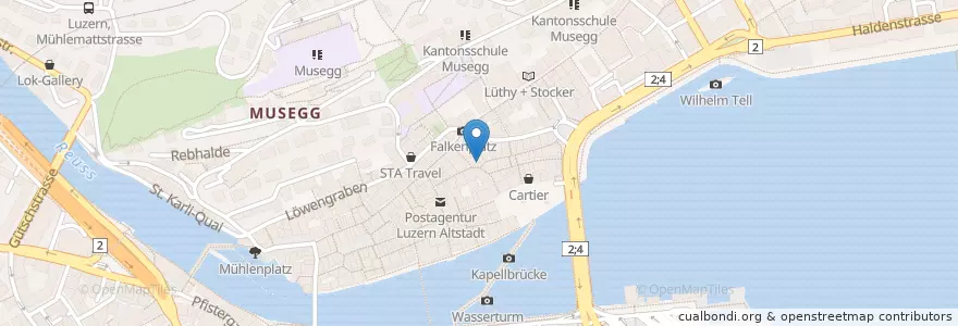 Mapa de ubicacion de Restaurant Fritschi en Suiza, Lucerna, Lucerna.