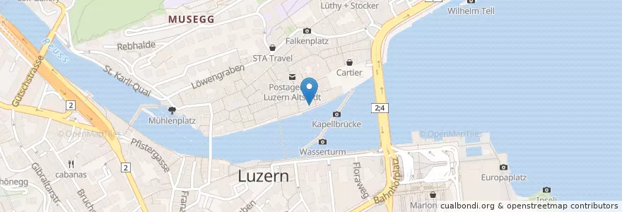 Mapa de ubicacion de Starbucks en Zwitserland, Luzern, Luzern.