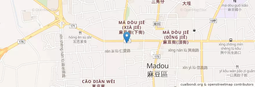 Mapa de ubicacion de 名人牙醫中心 en Taïwan, Tainan, 麻豆區.
