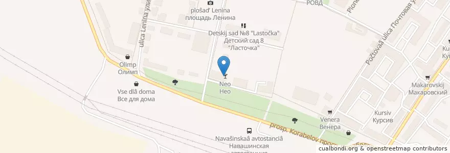 Mapa de ubicacion de Нео en 俄罗斯/俄羅斯, Приволжский Федеральный Округ, 下诺夫哥罗德州, Навашинский Городской Округ.