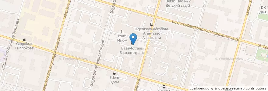 Mapa de ubicacion de Ашхана Уфа en Rusia, Приволжский Федеральный Округ, Bashkortostán, Городской Округ Уфа.