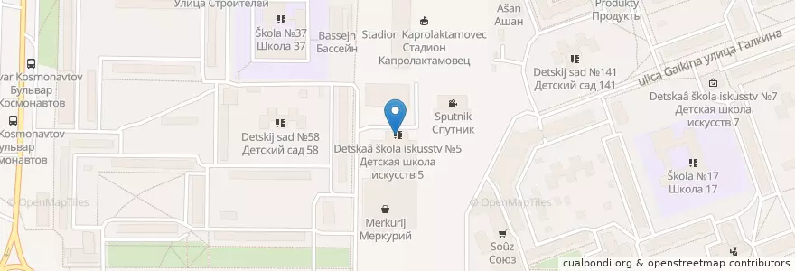 Mapa de ubicacion de Детская школа искусств №5 en Russia, Volga Federal District, Nizhny Novgorod Oblast, Dzerzhinsk.