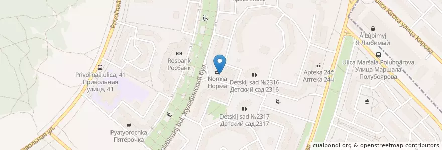 Mapa de ubicacion de Отделение связи №109156 en Rússia, Distrito Federal Central, Москва, Юго-Восточный Административный Округ, Район Выхино-Жулебино.