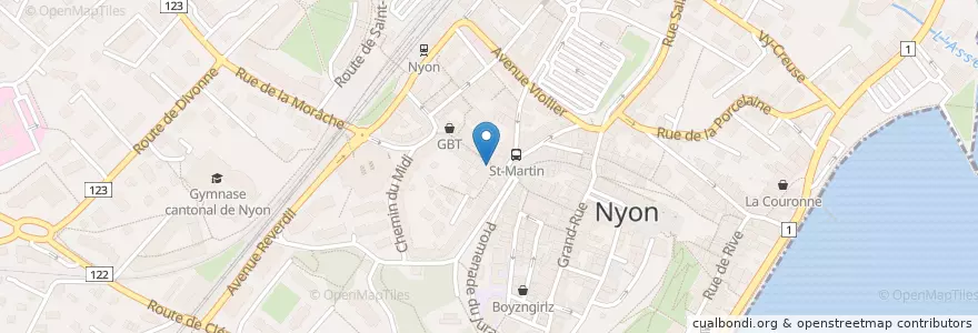 Mapa de ubicacion de Les Brasseurs en سويسرا, فود, District De Nyon, Nyon.