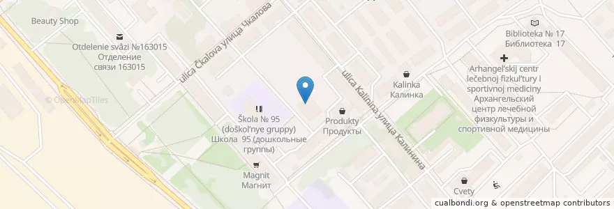 Mapa de ubicacion de Клуб "Космос" en Russia, Northwestern Federal District, Arkhangelsk Oblast, Primorsky District, Городской Округ Архангельск.