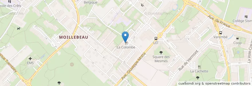 Mapa de ubicacion de La Colombe en سوئیس, ژنو, ژنو, Genève.