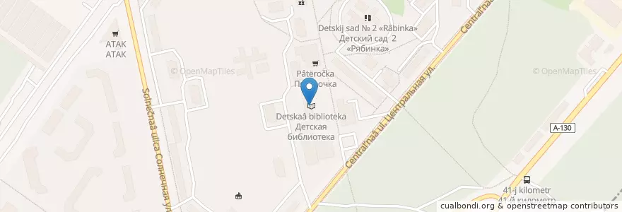 Mapa de ubicacion de Детская библиотека en Russia, Central Federal District, Moscow, Troitsky Administrative Okrug, Городской Округ Троицк.
