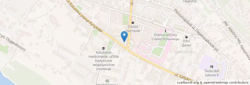Mapa de ubicacion de Аптека en 러시아, Центральный Федеральный Округ, Калужская Область, Городской Округ Калуга.