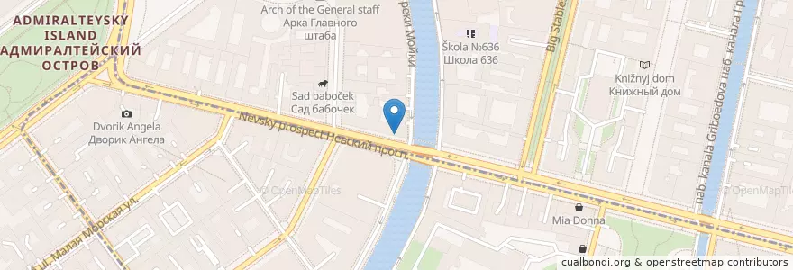 Mapa de ubicacion de Литературное кафе en Russie, District Fédéral Du Nord-Ouest, Oblast De Léningrad, Saint-Pétersbourg, Центральный Район, Дворцовый Округ.