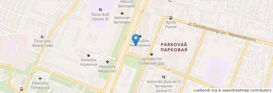 Mapa de ubicacion de Юниаструм Банк en Russland, Föderationskreis Zentralrussland, Oblast Kursk, Курский Район, Городской Округ Курск.