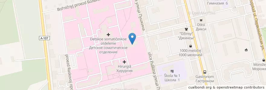 Mapa de ubicacion de Противотуберкулёзный диспансер en Rusia, Distrito Federal Central, Óblast De Moscú, Городской Округ Электросталь.