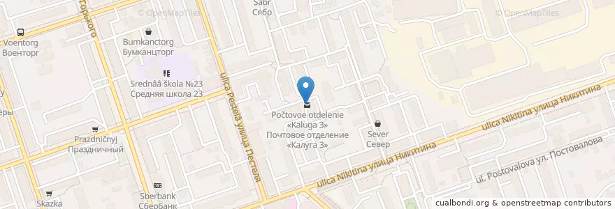 Mapa de ubicacion de Почтовое отделение «Калуга 3» en Russia, Distretto Federale Centrale, Калужская Область, Городской Округ Калуга.