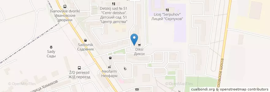 Mapa de ubicacion de Живика en ロシア, 中央連邦管区, モスクワ州, Городской Округ Серпухов.
