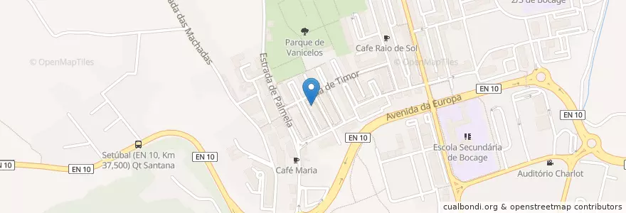 Mapa de ubicacion de Café Koala en Portekiz, Área Metropolitana De Lisboa, Setúbal, Península De Setúbal, Setúbal, Setúbal.
