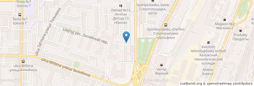 Mapa de ubicacion de Целитель en روسيا, Центральный Федеральный Округ, Калужская Область, Городской Округ Калуга.