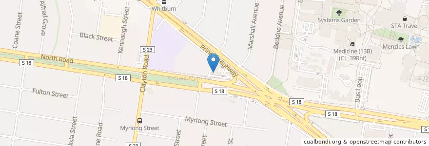 Mapa de ubicacion de McDonald's en Australië, Victoria, City Of Monash.
