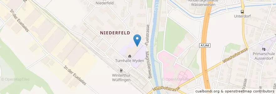 Mapa de ubicacion de Kindergarten Wyden en Zwitserland, Zürich, Bezirk Winterthur, Winterthur.